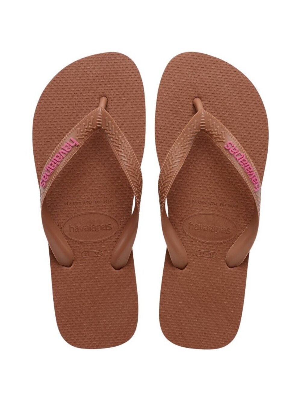 NWT Havaianas Womens Logo Flip Flop Thong Sandals 95047176 Light Brown 9M / 10M